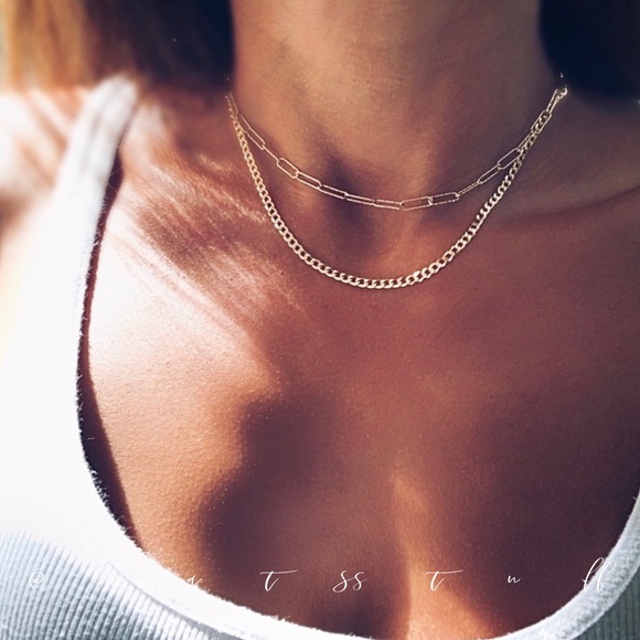 Miami Cuban Curb Chain Link Choker Necklace - Picture 2 of 10